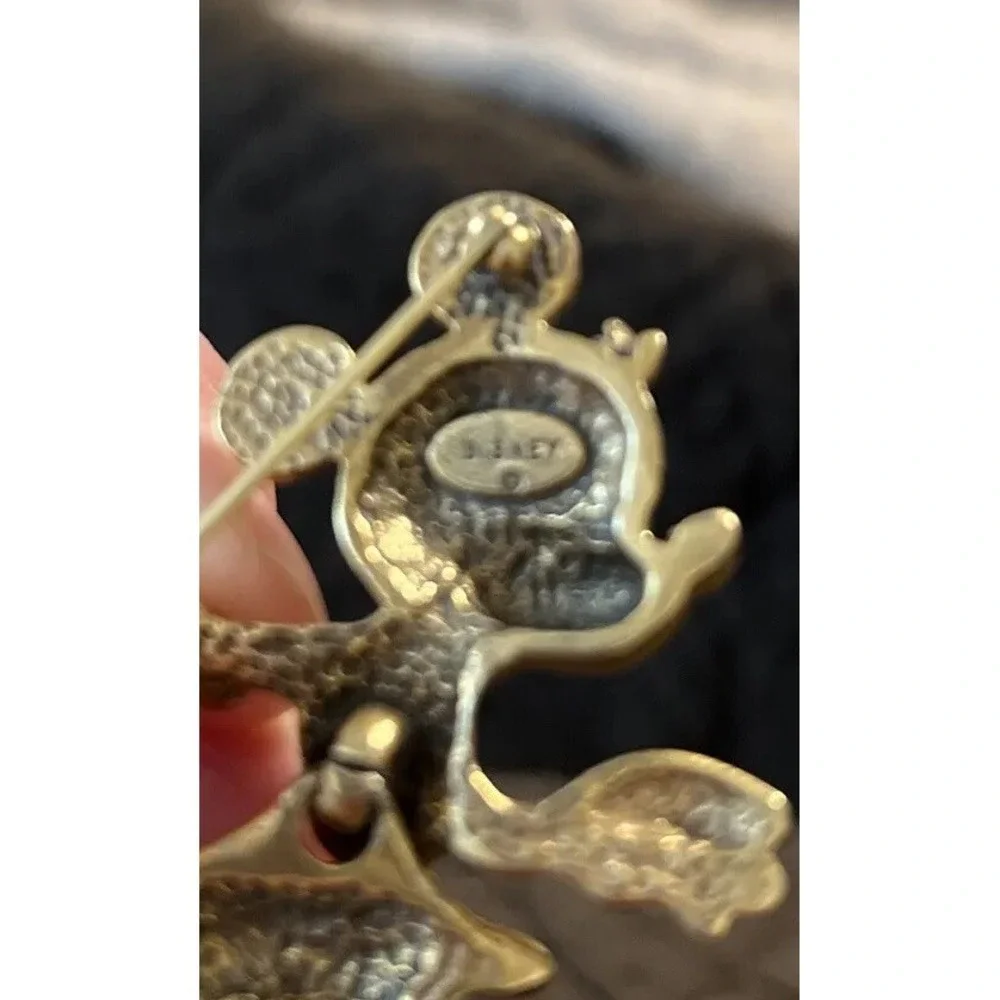 Disney Minnie Mouse Gold‎ Tone Pin Brooch Moveable